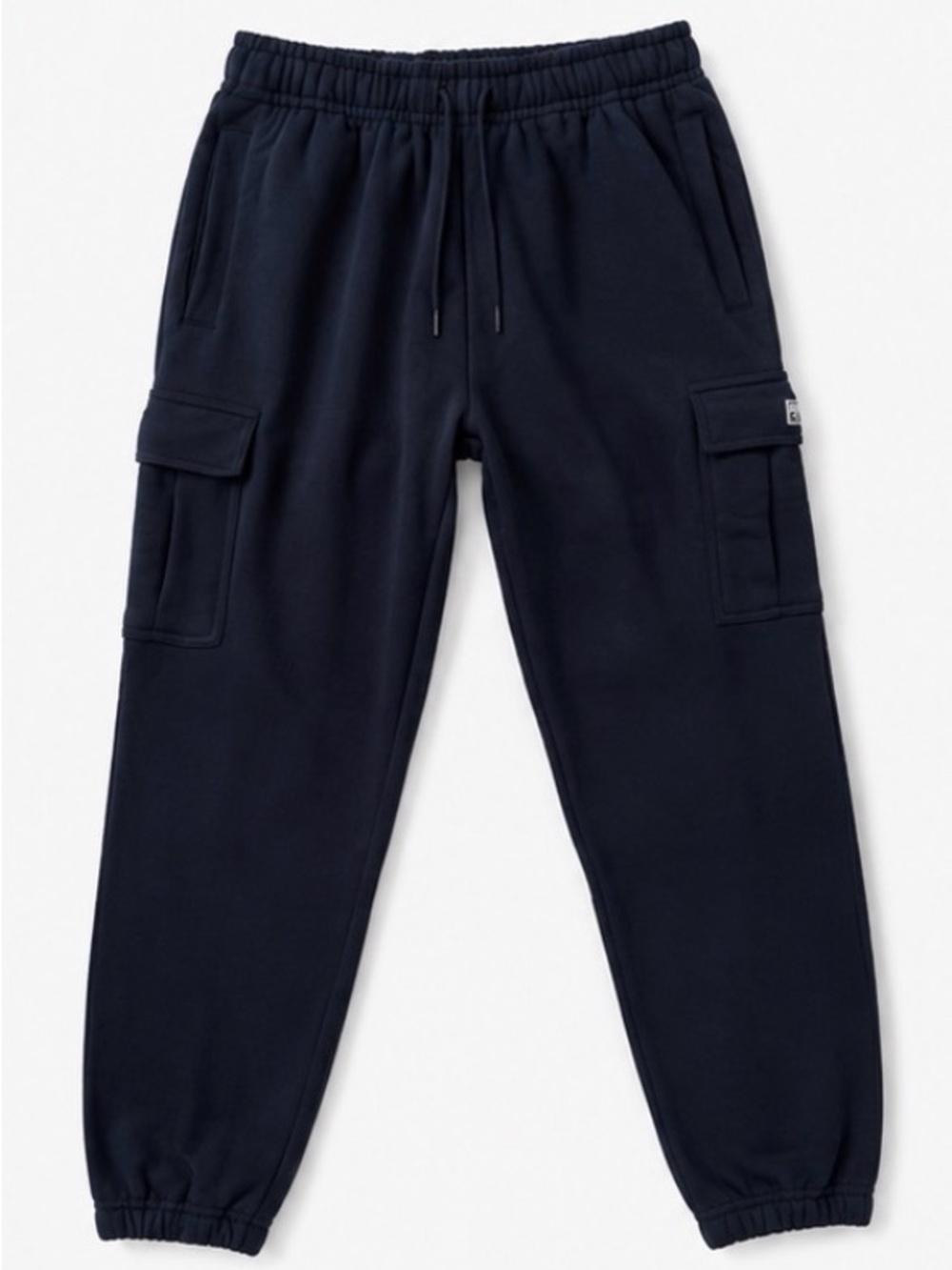 Men's Navy Cargo Sweatpants with Elastic Ankles